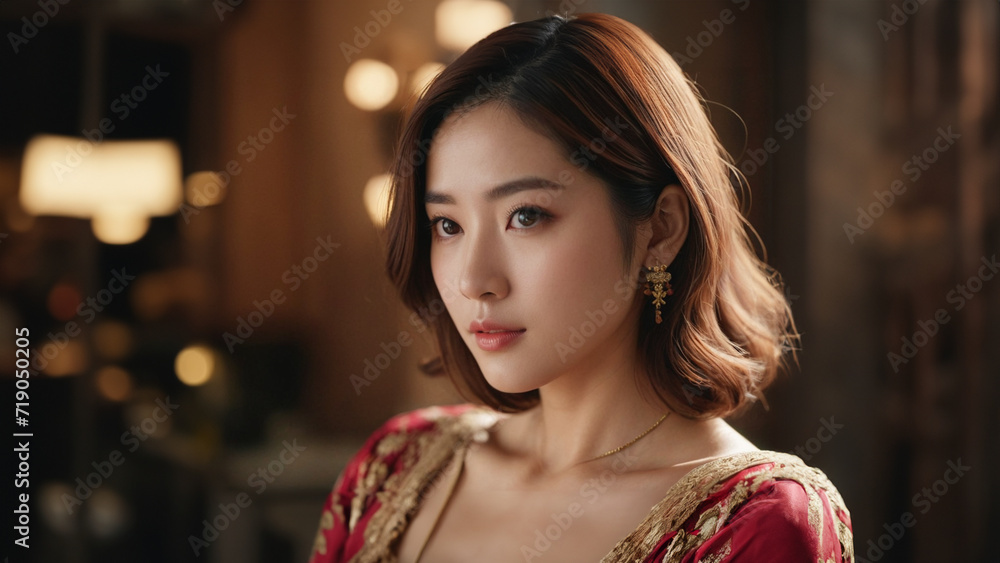 Fototapeta premium The Burden of Concern- A Young Woman's Worries