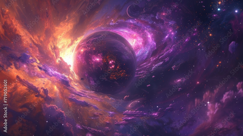 Galactic Blossom: A Planet's Blossoming Journey Across the Cosmos
