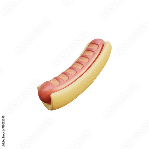 Hot dog 3d icon vector illustration design 
