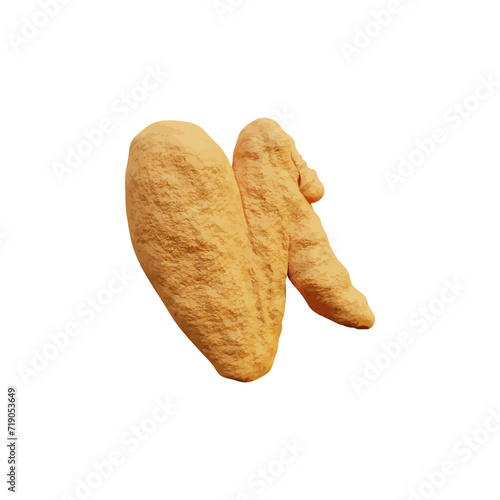 Fried chicken 3d icon vector illustration design 