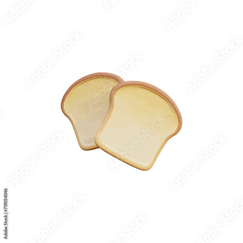 Bread 3d icon vector illustration design 