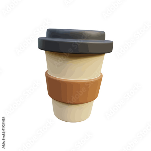 Coffe cup 3d vector illustration design 