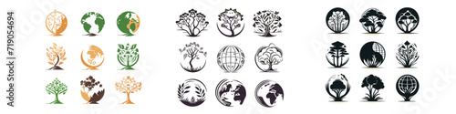 BOTANICAL GARDEN PLANT ELEMENT DECOR LOGO TEMPLATE