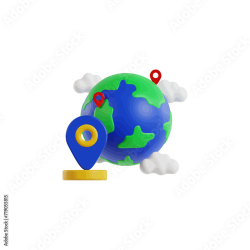 Globe 3d icon vector illustration design