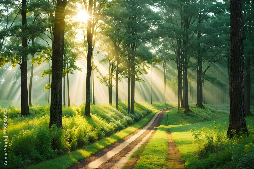 Obraz premium road in the forest