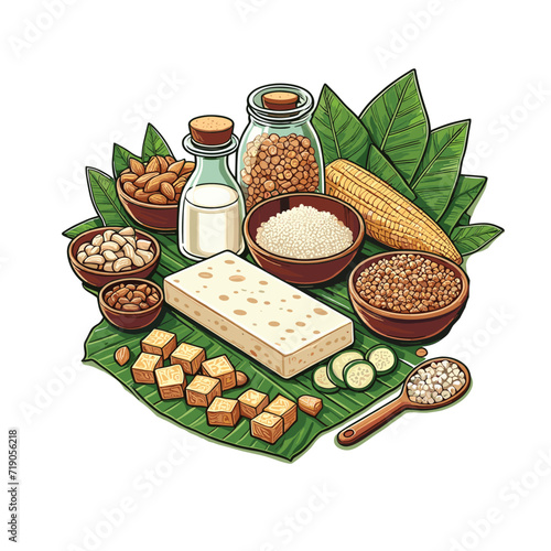 traditional tempe tempeh vegetarian food from soybean