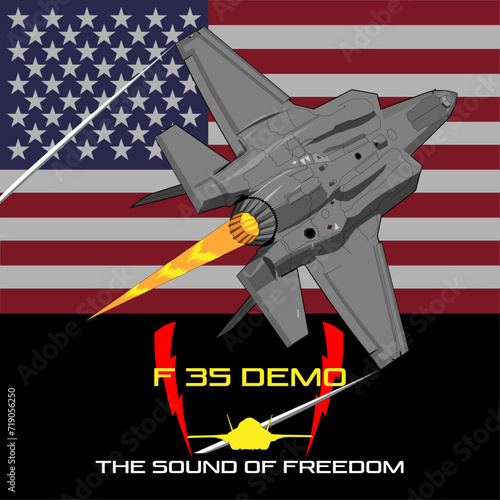 Lockheed Martin F-35A Lightning II Inverted Pass with Afterburner - Vector Drawing