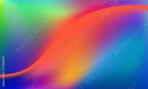 Holographic foil background. Hologram texture. Iridescent gradient. Abstract neon backdrop. Vector illustration.