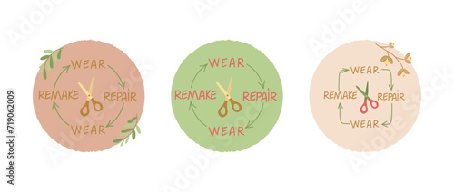 Set of 3 labels with ecological theme