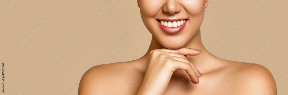 Portrait of pretty young girl and bare shoulders, looking at cam Portrait of pretty young girl and bare shoulders, looking at cam
