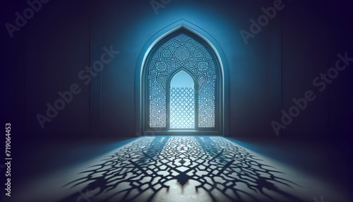 Mosque Arch with Bright Geometric Ornaments