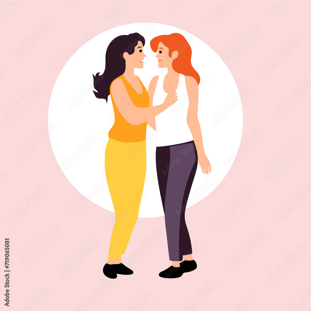 Vector Flat Young Lesbian Lgbtq Vector Flat Young Lesbian Lgbtq