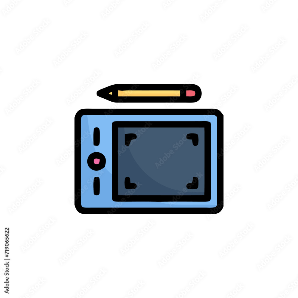 Pentablet icon flat vector illustration Pentablet icon flat vector illustration