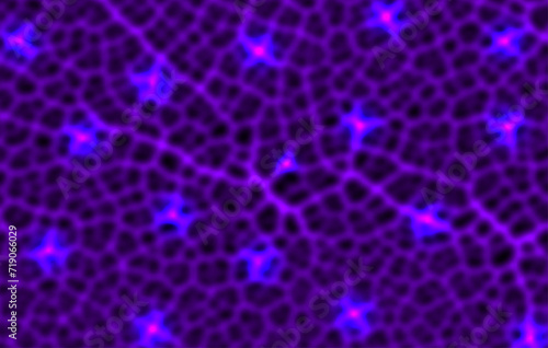 Vector blurry deep purple texture with glowing clots. Turbid neuron system. Cellular organic structure. Background or wallpaper.