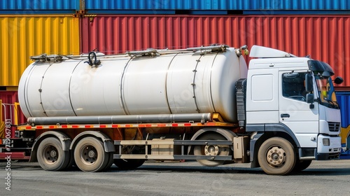 Tank truck for transporting toxic cargo. Precision engineering: A tank designed for petrochemical transport.