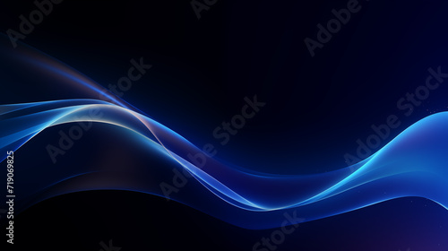 Abstract illustration in the form of waves with a combination of blue, purple and red shades on a dark background for wallpaper, advertising or gift wrapping and web design. Generative AI