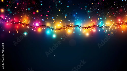 Festive decorative glitter lights background banner. Colorful abstract background with glitter