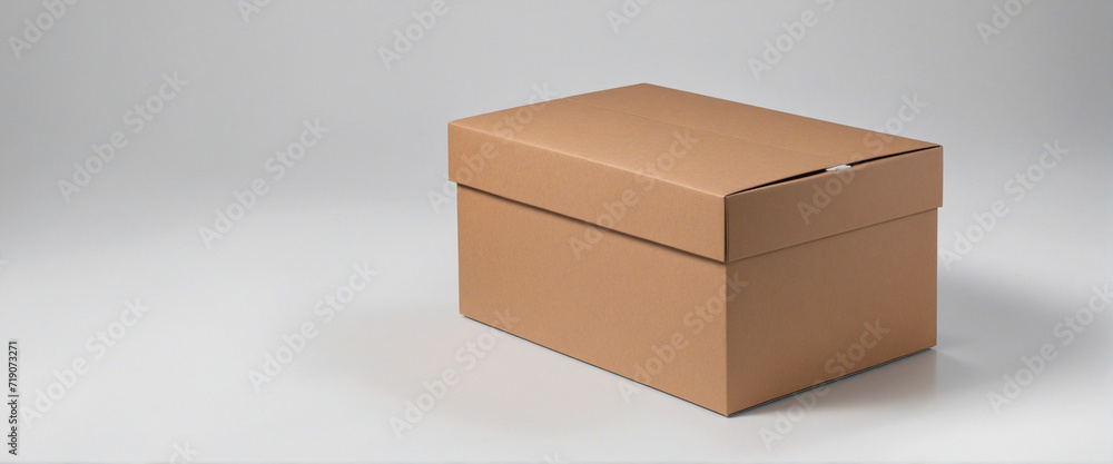 Tall brown rectangular box on clear background Tall brown rectangular box on clear background