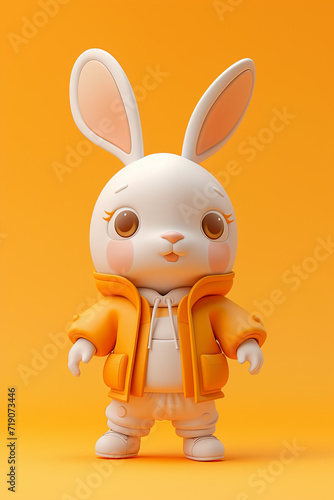Blind box toy Japanese cartoon design  cute little rabbit with clothes  clean solid color background 3d render --ar 2 3 --v 6 Job ID  d530b078-6562-4cfd-8a7f-b6a3c4b2f36b
