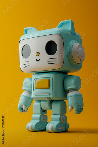 Blind box toy Japanese cartoon design, cute little robot cat, clean solid color background,3d render --ar 2:3 --v 6 Job ID: 6b260dc9-3820-469b-8fcd-251a1094bdb7