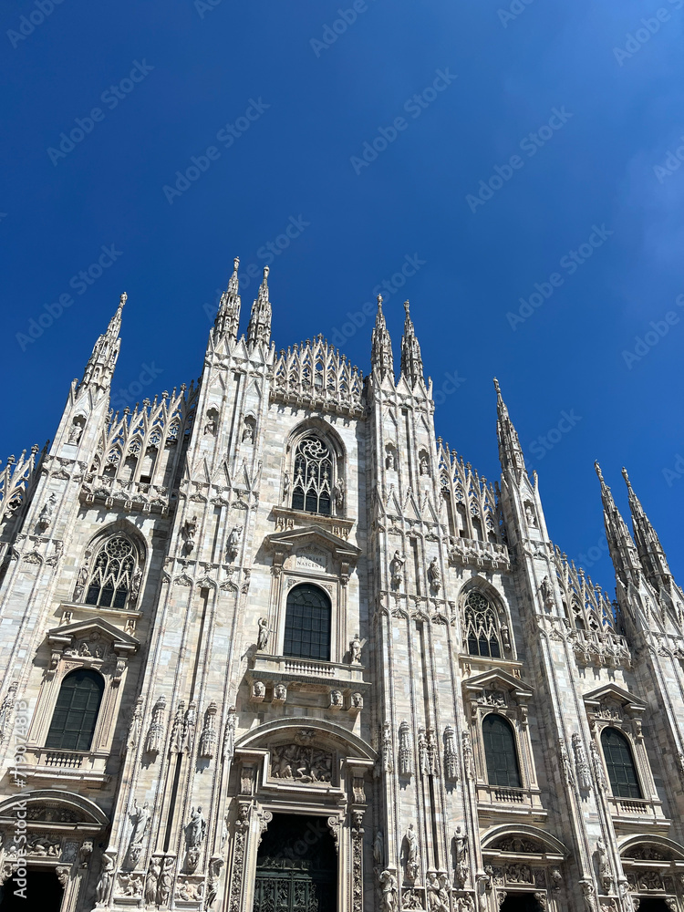 Duomo di Milano, Italy in summer blue clear sky 