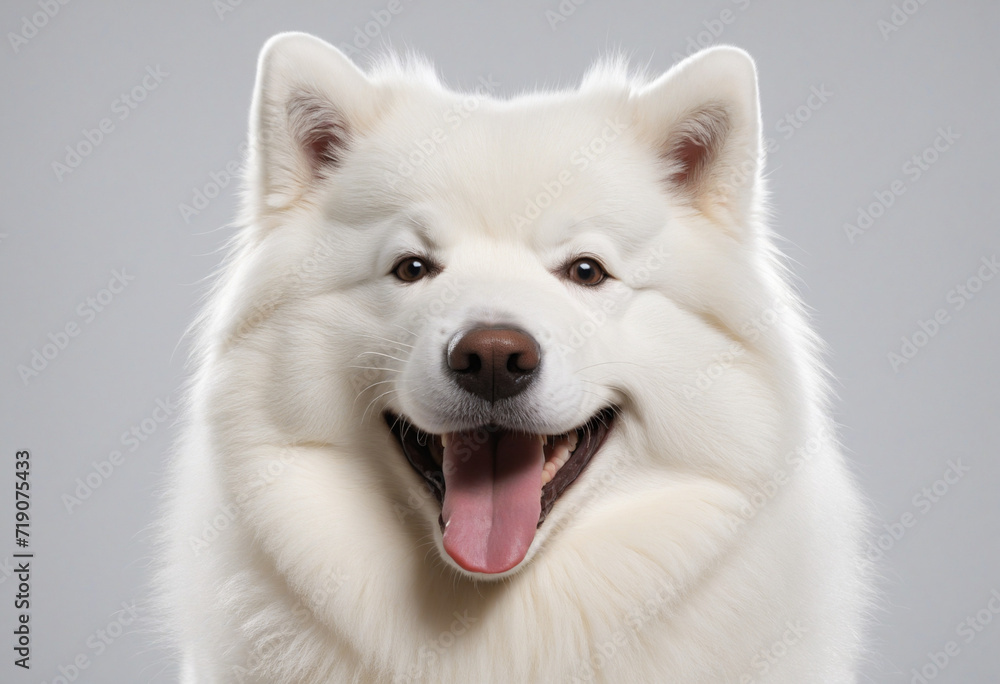 Happy Samoyed Dog Portrait