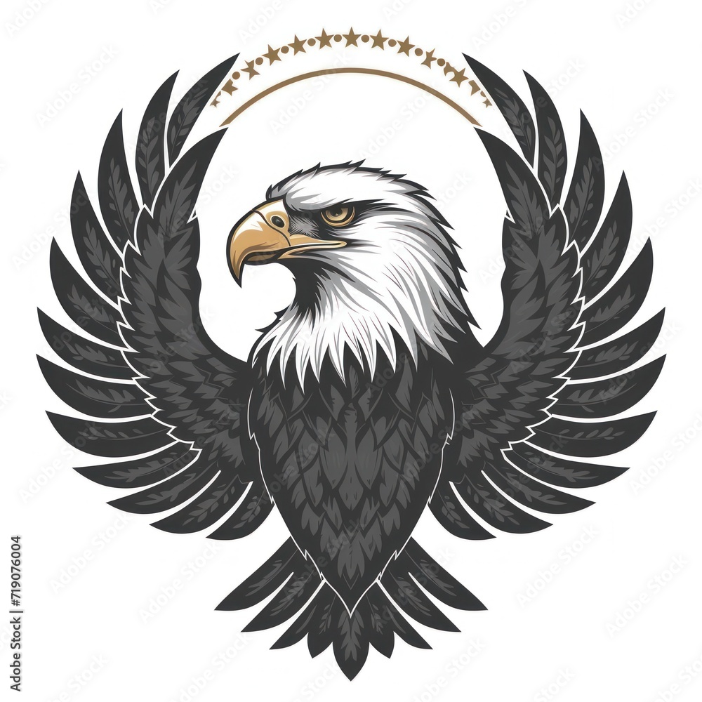 Obraz premium Bird Eagle. Logo illustration of a Eagle. Eagle emblem, icon, logotype,decal, print.