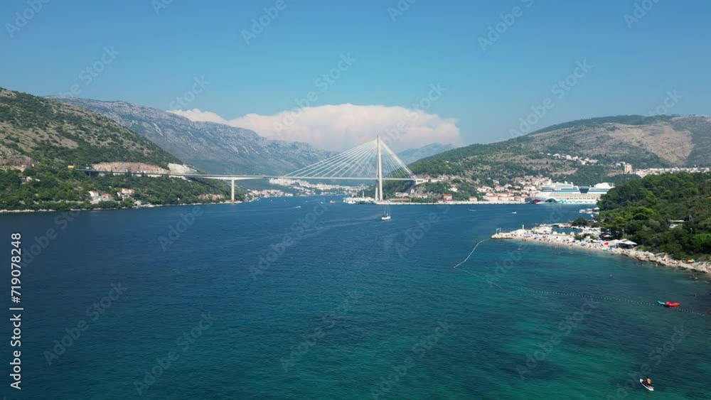 Beautiful Aerial Landscape Over Adriatic Sea, Dubrovnik, Croatia Beautiful Aerial Landscape Over Adriatic Sea, Dubrovnik, Croatia