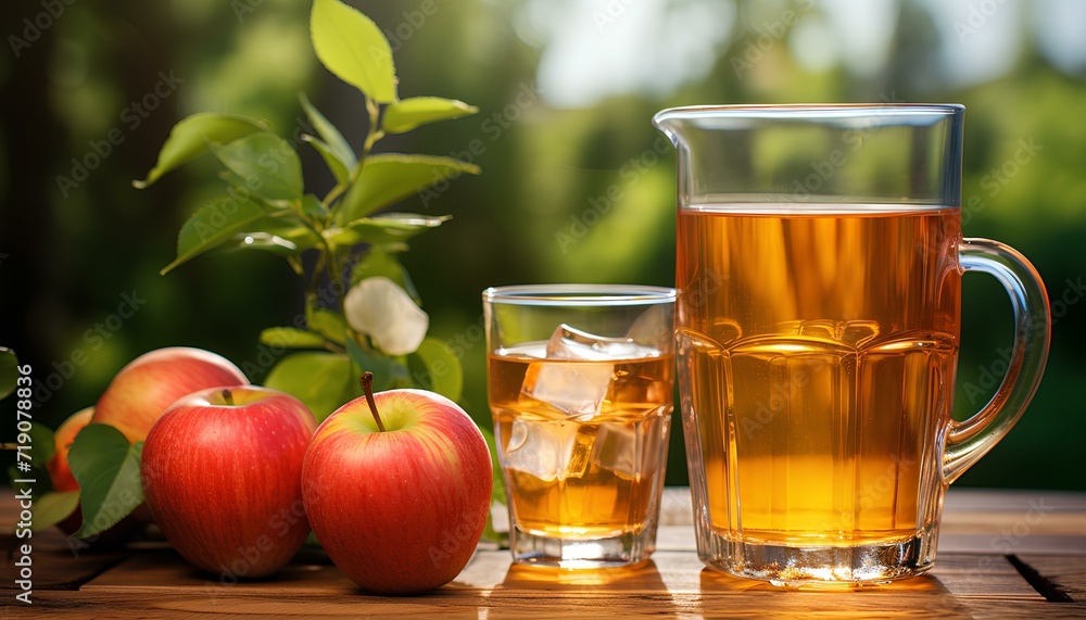 apple juice in the garden. glass of apple juice on wooden table during spring and summer time. still life with apple juice. Fresh apple juice with ripe apples. Glass of apple juice still. Apples apple juice in the garden. glass of apple juice on wooden table during spring and summer time. still life with apple juice. Fresh apple juice with ripe apples. Glass of apple juice still. Apples