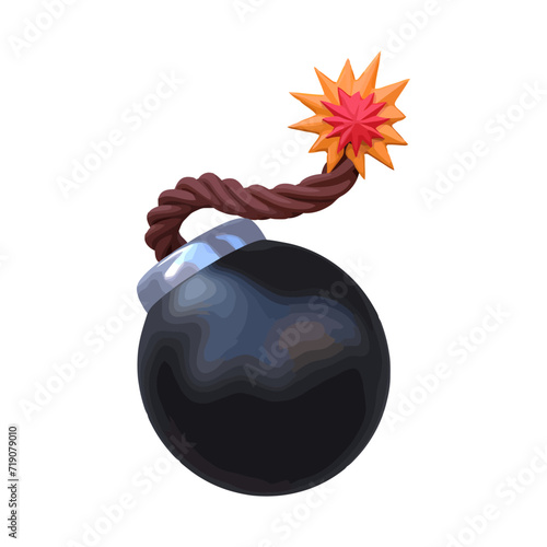 bomb with burning fuse