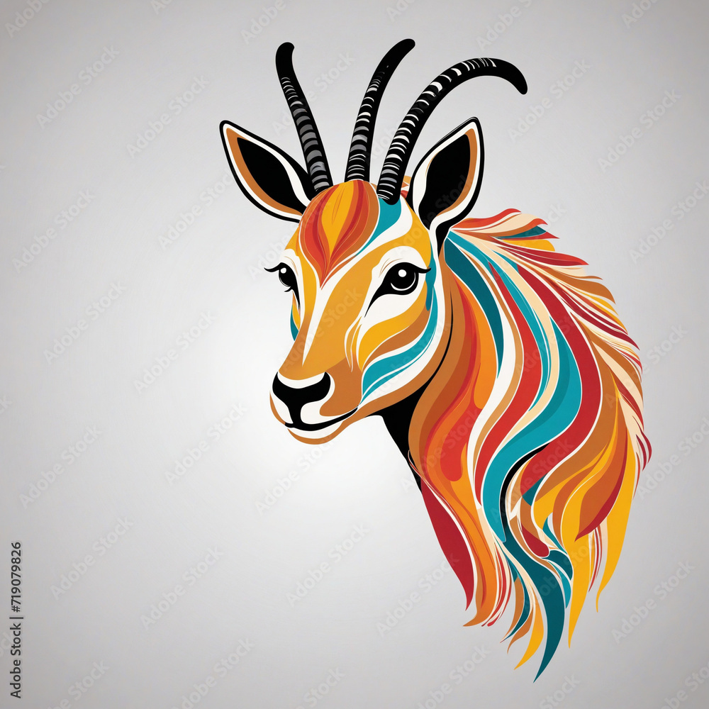 Colorful Flat Antelope Logo