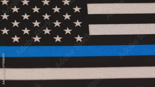 law enforcement cop officer police US flag blue line photo