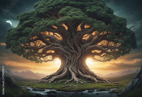 Yggdrasil, the name of the tree of life in Norse mythology. The world tree or the tree of the world is another name for several locations. 