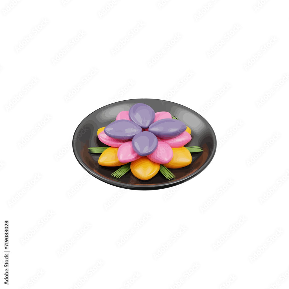 Tteok 3d icon vector illustration design Tteok 3d icon vector illustration design