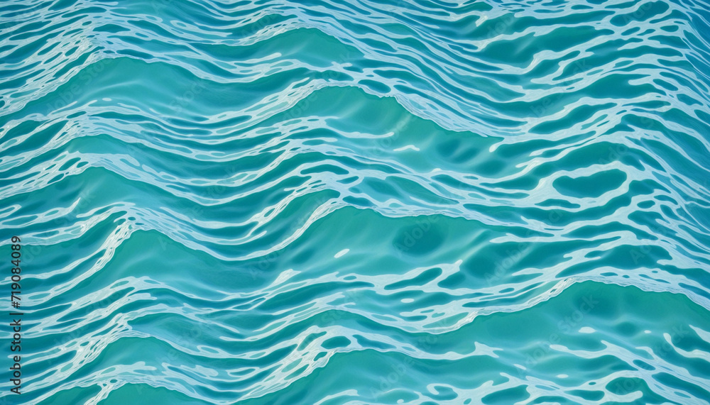Fototapeta premium Tranquil Turquoise Water Seamless Pattern Illustration for Beach or Pool Design