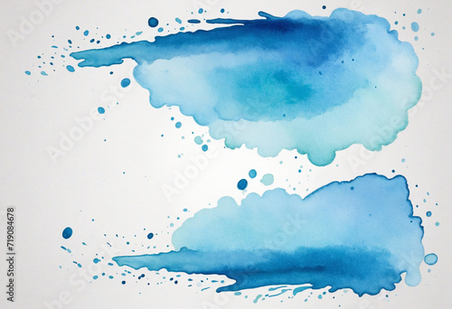 Abstract blue watercolor design element on paper. Perfect for creative projects.