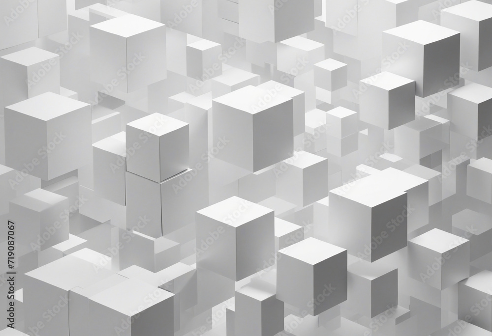 3D geometric design in white, abstract background 3D geometric design in white, abstract background