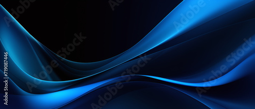 Abstract wave background, blue and black background.