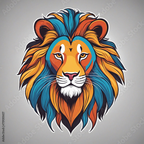 Colorful lion vector emblem