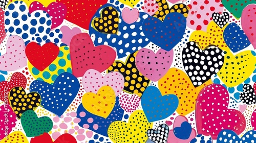 seamless pattern with hearts photo