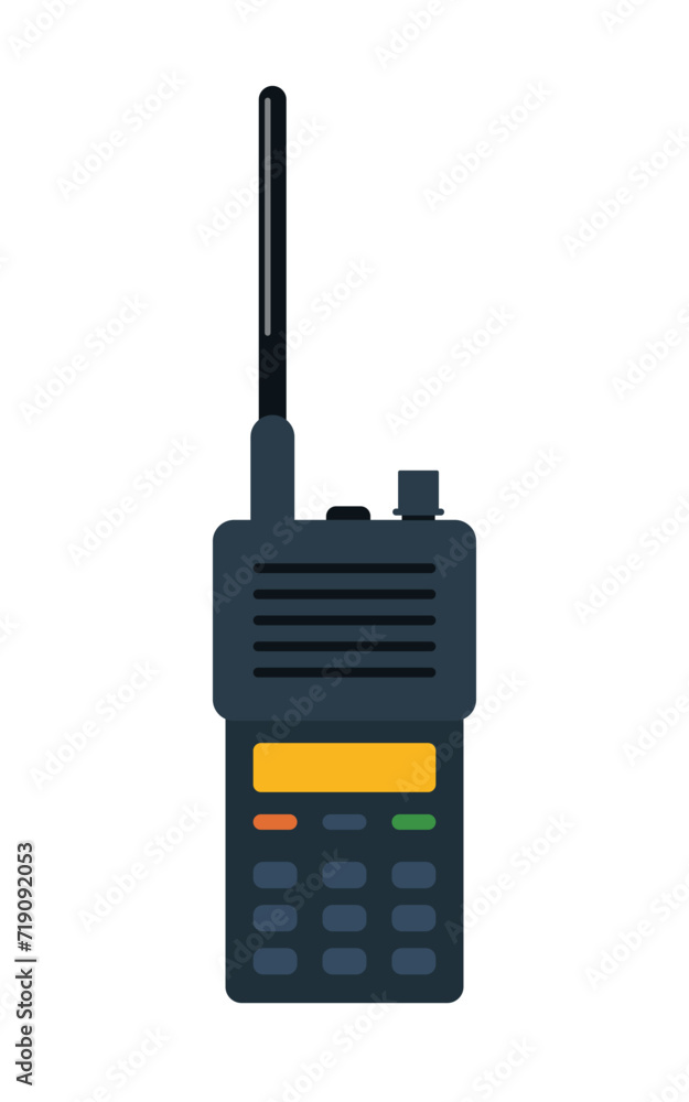 Police radio. Modern portable handheld radio device. Vector illustration. Police radio. Modern portable handheld radio device. Vector illustration.