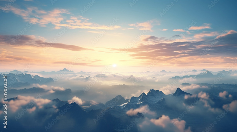 sunset in the mountains high definition(hd) photographic creative image
