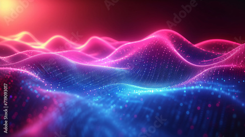 an abstract neon background with blue and pink lines, in the style of digital neon, luminous shadows, rtx on photo