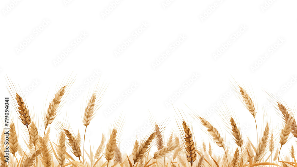 Wheat field cut out. Field of wheat on transparent background - obrazy, fototapety, plakaty 