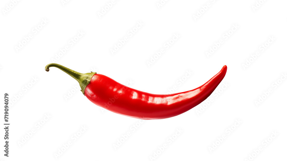 Red chili pepper cut out. Red hot chili pepper on transparent background