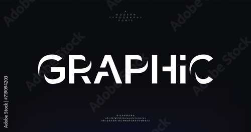 Graphic, sport modern urban alphabet fonts typography abstract technology future creative logo design font 
