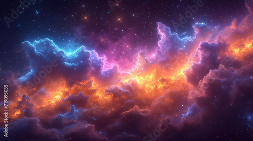 Beautiful colorful galaxy clouds nebula background wallpaper, space and cosmos or astronomy concept, supernova, night stars hd photo