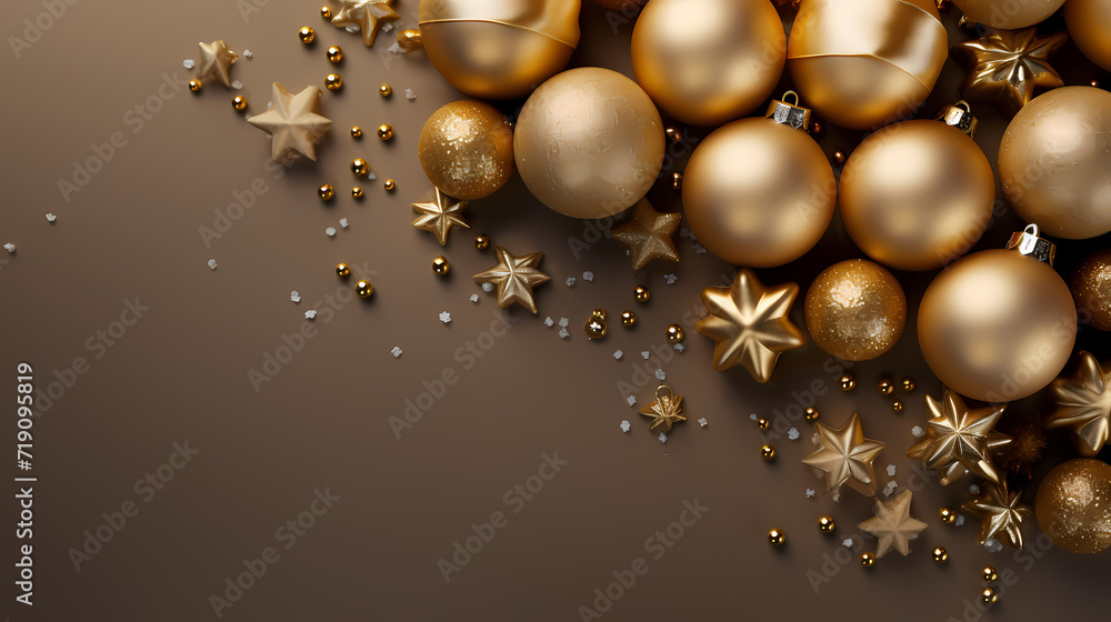 Fototapeta premium Luxurious shiny Christmas ball decoration, Christmas and New Year ornaments background