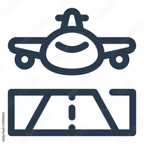 Spacious Runway for Takeoff Vector Icon Illustration