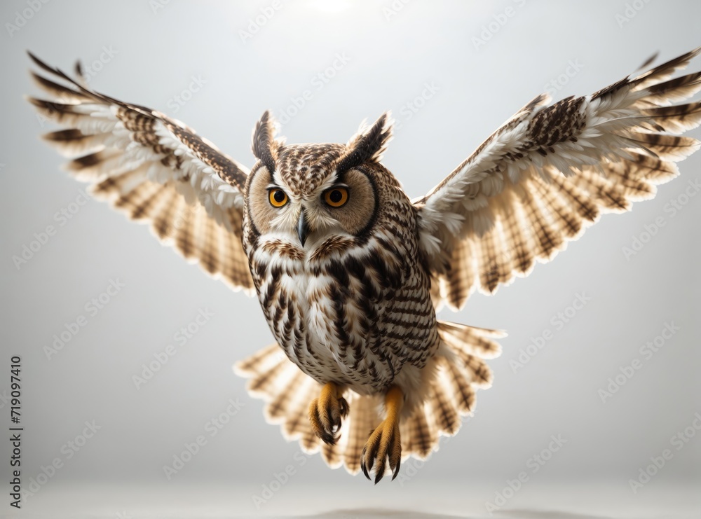 Obraz premium Owl in a White Studio